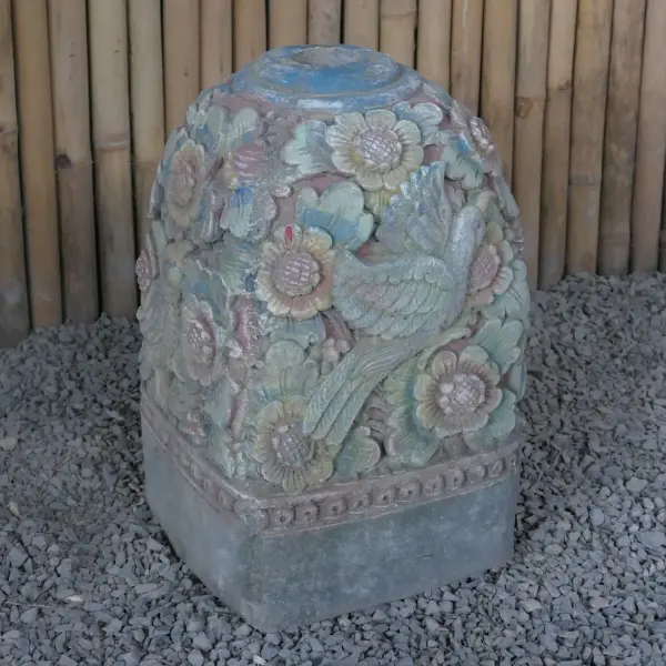 Product image 2 of the product “Balinese Stand for Umbrella or Flag - Old Style - Made from cement and taro sand, several parts, Approx. 50cm height ”
